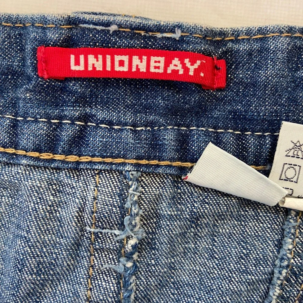 VTG Unionbay Y2K Blue Denim‎ Knee Length Skirt Junior Womens 11